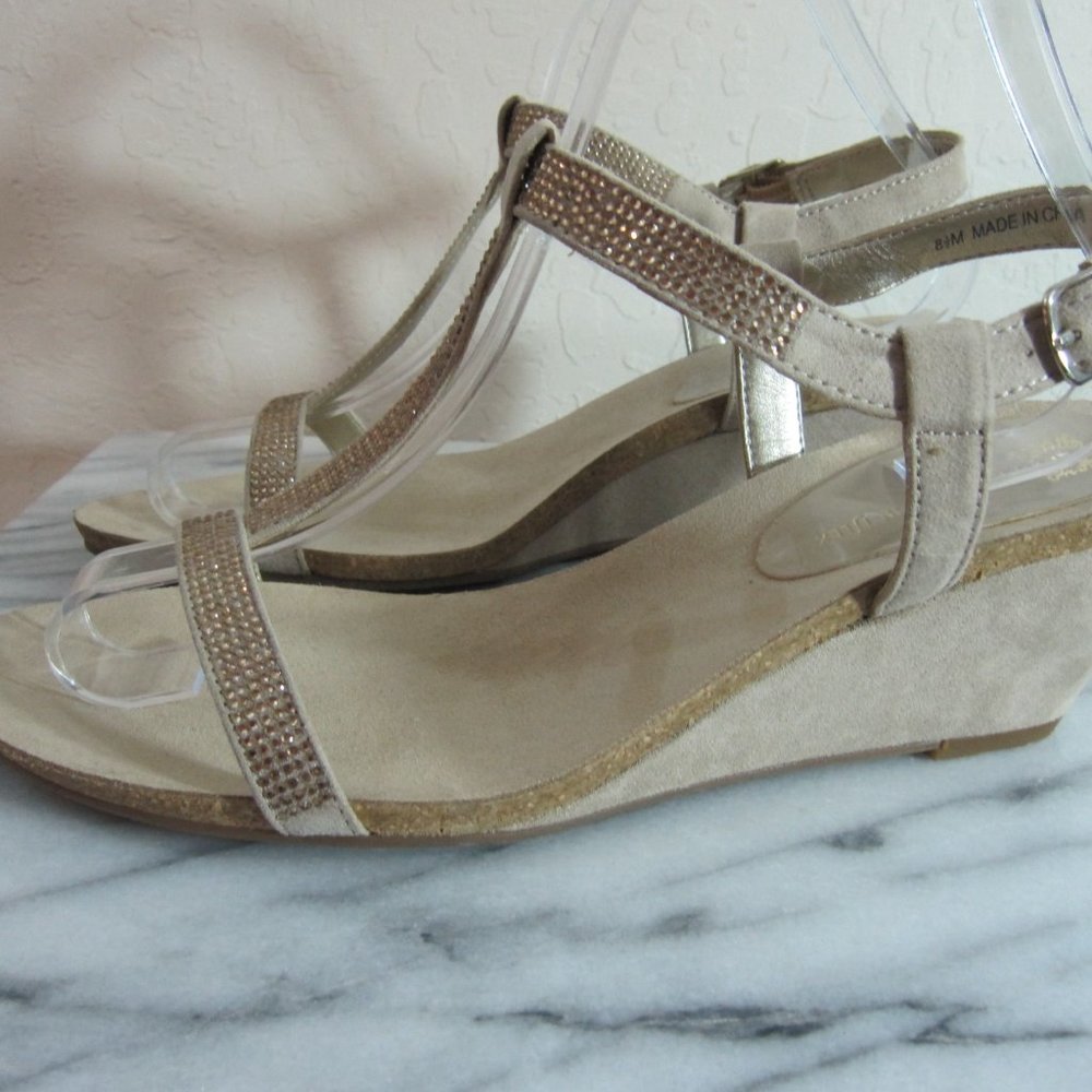 Anne Klein iFlex Strappy Sandals, Beige, Sz 8.5 M - Picture 4 of 7